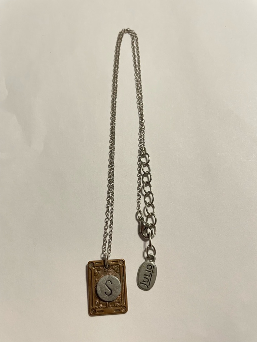 Signed Julio Initial “S” Necklace #9339 - Picture 2 of 4